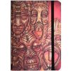Zápisník s gumičkou 178x126 mm africké masky F