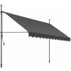 tectake 404968 upínacia markíza s ručnou kľukou, výškovo nastaviteľná - 350 x 180 cm, čierna/šedá