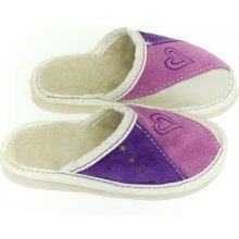 Detské kožené fialové papuče HERTA