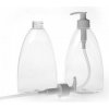 Plastová fľaša na mydlo, priehľadná, 500 ml, dávkovač biely