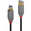 Kábel USB 3.2 Gen 1, A-B M/M 1m, 5Gbps, čierny, Anthra Line, pozl. kon.
