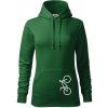 Bicykel na výšku - Mikina dámská Cape s kapucí - XS ( Fľaškovozelená )