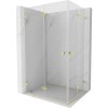 MEXEN/S - Lunar-F Duo sprchovací kút skladacie dvere 80 x 75, transparent, zlato kartáčovaná 836-080L-075P-55-00