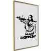 Artgeist Plagát - Mona Lisa with a Bazooka [Poster] Veľkosť: 30x45, Verzia: Zlatý rám