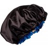 Saténová čiapka na spanie ČIERNA XL