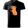 Kapybara s palcom hore - Tričko extra veľké (5-8XL) - 5XL ( Čierna )