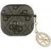 Guess 4G Script PC/PU Charm Pouzdro pro AirPods 4 Brown