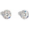 Strieborné náušnice pecka s kryštálmi Swarovski ab efekt okrúhle 31336.2