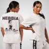 NEBBIA Dámske fitness tričko s oversized strihom RESET 491 cream