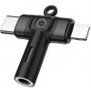AppleKing 2v1 audio redukcia - 3,5 mm jack na USB-C/Lightning - čierna - možnosť vrátiť tovar ZADARMO do 30tich dní
