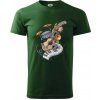 Hudobné nástroje v notách - Klasické pánske tričko vyššej gramáže - 4XL ( Fľaškovozelená )
