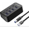 PremiumCord USB 3.2 Superspeed HUB 4-portový s vypínačmi portov KU3HUB4G