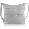 Paolo Peruzzi Priestranná kožená taška cez rameno pre ženy | šedá AY-23-GRE