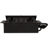 Výklopný blok zapustený ORNO OR-AE-13126/B/3M, 2x 230V a 2x USB, kábel 3m, čierny