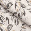 PVC obrus Sivo-zlaté abstraktné listy na svetlo béžovom PV-209 - metráž š. 140 cm