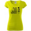 Stolný tenis - eat sleep - Dámske tričko Pure - 2XL ( Limetková )
