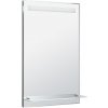 AQUALINE - Zrkadlo s LED osvetlením a policou 50x80cm, gombíkový vypínač ATH52