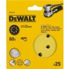 DeWALT DT3113 KOTÚČE BRÚSNE + SUCHÝ ZIPS,125mm K80 25KS