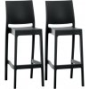 Sada 2 barových stoličiek Maya, čierna