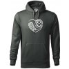 Florbal love - Mikina pánska Cape s kapucňou - 2XL ( Tm. bridlica (šedozelená) )