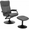 Sivé relaxačné kreslo s podnožkou z imitácie kože Istad – Støraa