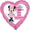Amscan Fóliový balónik Minnie prvé narodeniny 43cm