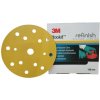 3M Hookit brúsny kotúč, zlatý, suchý zips, 15 dier, 150mm - P600
