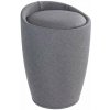 Sivý kôš na bielizeň a taburetka v jednom Wenko Linen Look, 20 l