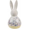 Clayre & Eef Keramická dekorácia zajačik s kvetmi - 12*10*23 cm - Clayre & Eef