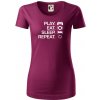 Play Eat Sleep Repeat game - Dámske tričko z organickej bavlny Origin (GOTS) - S ( Fuchsiová )