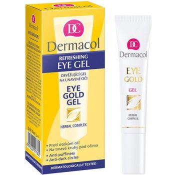 Dermacol Eye Gold očný gél proti opuchom únave a kruhom pod očami 15 ml