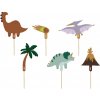 PartyDeco Zápichy do torty Dino 6 ks