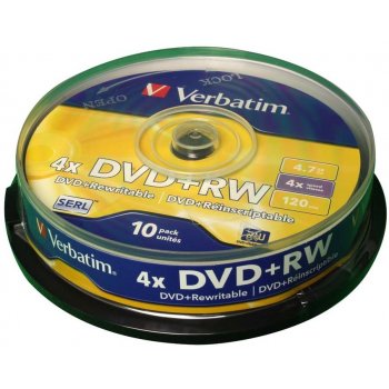 Verbatim DVD+RW 4,7GB 4x, 10ks