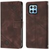 Peňaženkové kožené puzdro Embossed na Honor X8 5G/X6 - Hnedá
