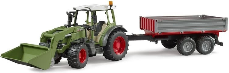 Bruder 2182 Traktor Fendt Vario 211 s čelním nakladačem a sklápěcím přívěsem