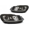 TUNING-TEC Predné svetlá, VW GOLF 6, 2008-2012, U-TYPE BLACK CHROME LINE DRL