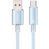 USAMS US-SJ658 opletený rýchlonabíjací a dátový kábel 66W USB-A/USB-C na iPhone/iPad/MacBook/AirPods - 1,2 m - svetlomodrý - možnosť vrátiť tovar ZADARMO do 30tich dní