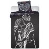 Posteľná obliečka čierna s motívom Paplón: 160x200 cm | Vankúš: 70x80 cm čierna