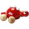 Vilac Dřevěný dinosaurus na kolečkách červený