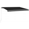 vidaXL Automatická markíza, LED a senzor vetra 350x250 cm antracitová