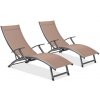 2x hliníkové záhradné ležadlo RELAX Taupe