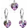 Evolution Group Sada šperkov s krištáľmi Swarovski náušnice a prívesok fialové srdcia 39003.5