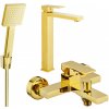 MEXEN/S - Uno R45 Set umývadlovej a vaňovej batérie s príslušenstvom, zlato 71413R45-50