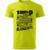 1985 v kocke - Klasické pánske tričko vyššej gramáže - 2XL ( Limetková )