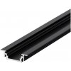 Topmet Hliníková lišta Elegant Čierna, eloxovaný zápustný profil pre LED pásiky do 10mm, 2m, 1ks, PLU06132
