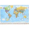 nástenná mapa Svet politický s vlajkami Color 102x138cm lamino, lišty