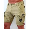 Alpha Industries Crew short Patch Sand pánske šortky hnedá piesková