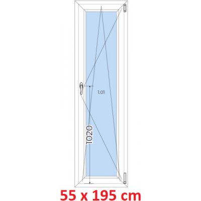 Soft Plastové okno 55x195 cm, otváravé a sklopné