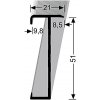 Küberit Schodový profil Černá F16 9,8mm 21x51mm