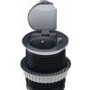 SOLIGHT vestavná zásuvka PP122 230V s víčkem + USB nabíječka, stříbrná